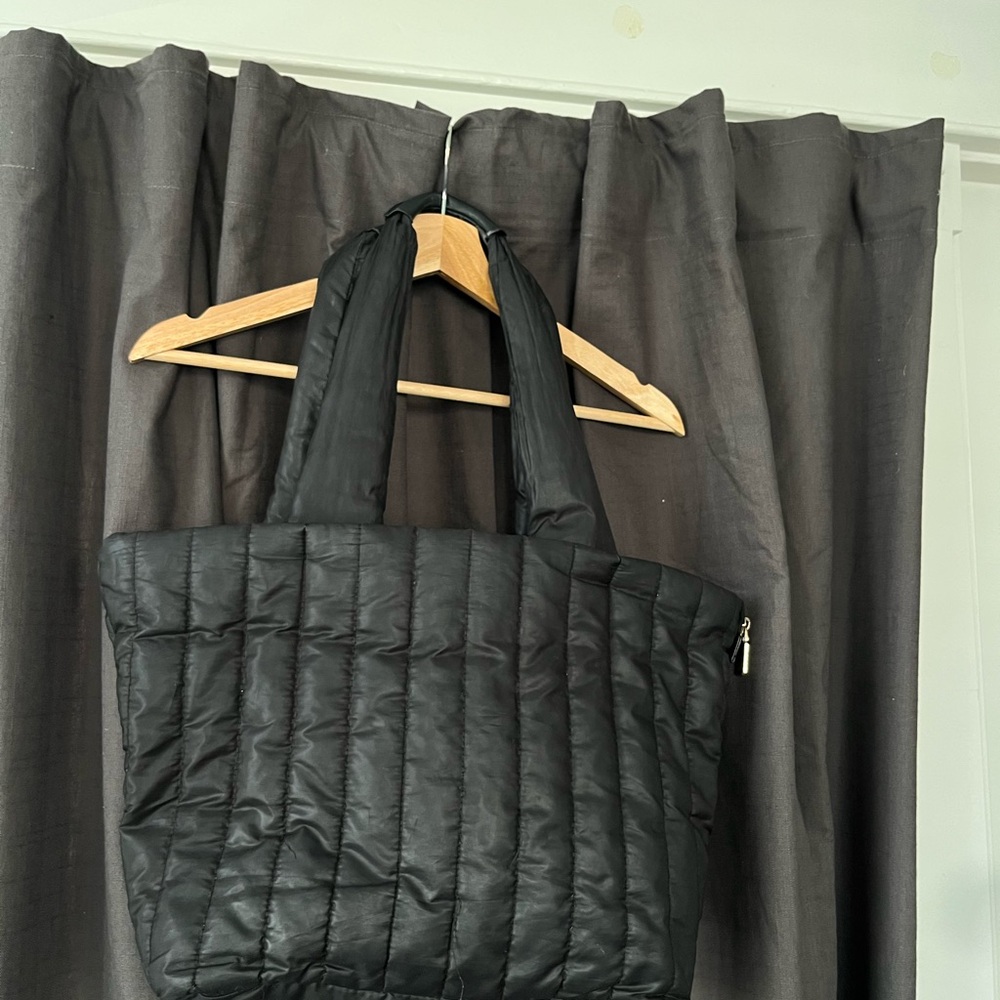 H&M Black Quilted Tote Bag for Everyday Use